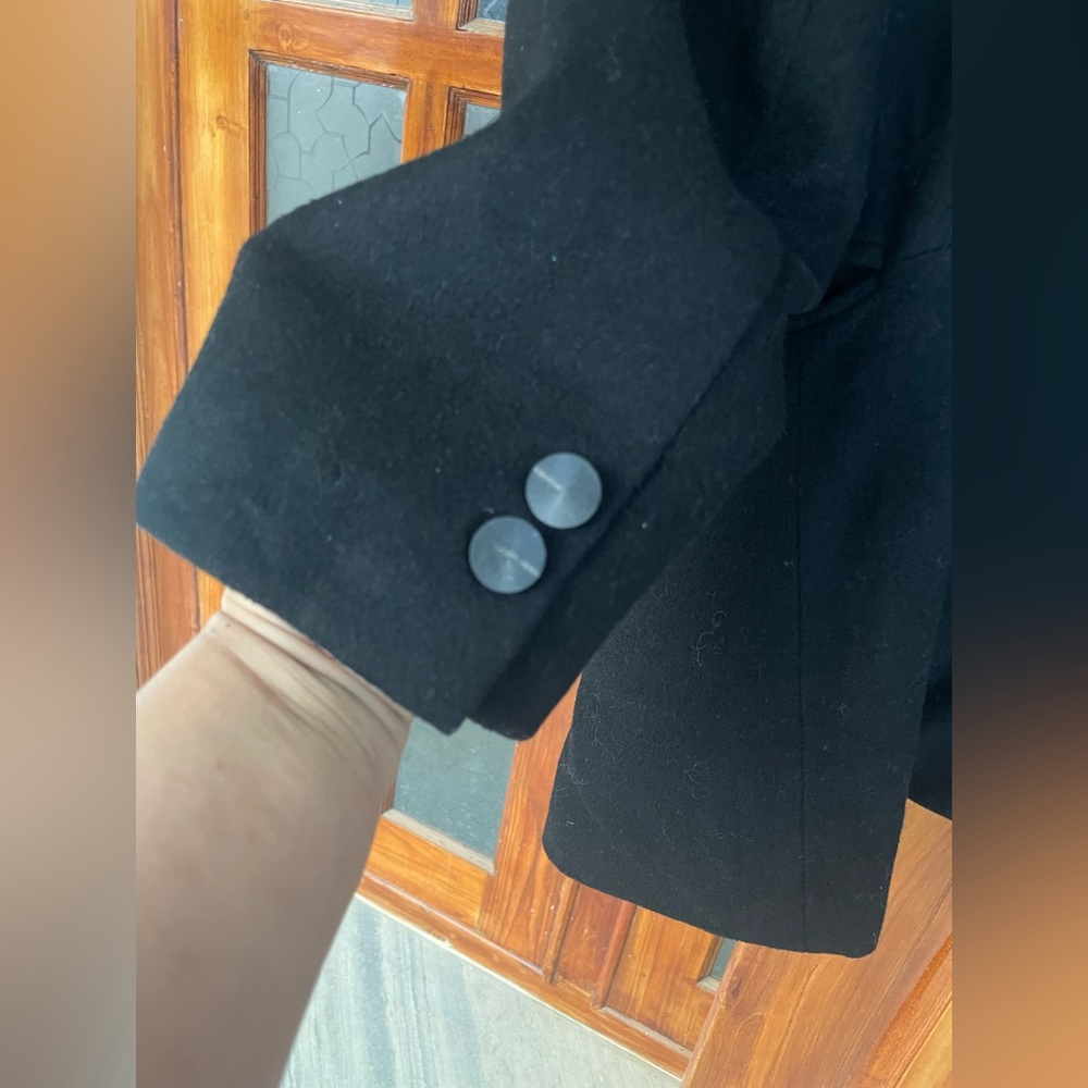 Wool blend long blazer coat. Size large. Gently used - Picture 5 of 6